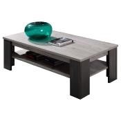 Table de salon 130 cm contemporaine couleur chêne gris PIETRO