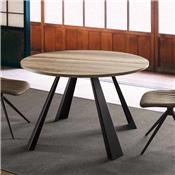 Table ronde extensible 220 cm couleur bois SATURNIUM