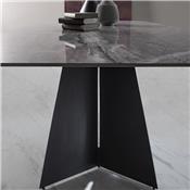 Table 240 cm design en grès effet marbre gris EMPERIA