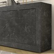 Buffet 160 cm design  effet marbre noir FOCIA 7