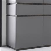 Buffet haut design 4 portes 2 tiroirs gris VALERONA Option 2