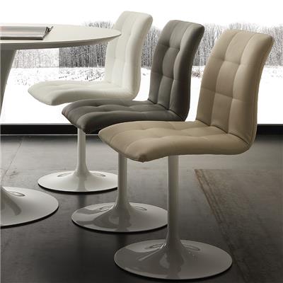 Chaise pivotante grise design CESARIO
