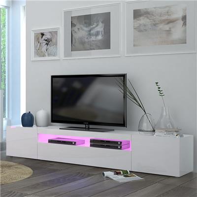 Meuble TV blanc laqué design ASTRE