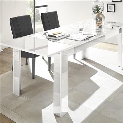 Table extensible 180 cm design blanc laqué PAOLO