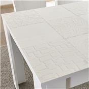 Table de repas blanc laqué design 140 cm avec rallonge ELMA