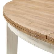 Table ovale extensible blanc et acacia rustique HANNA
