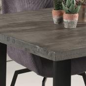 Table 180 industrielle bois gris et métal noir NIKO