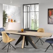 Table extensible en céramique effet bois CAYETANA