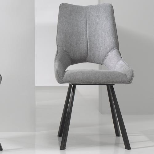 Chaise moderne en tissu gris clair MAURITANIE (lot de 2)
