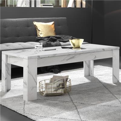 Table basse design effet marbre blanc ICELAND