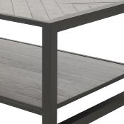 Table basse en pin gris et métal contemporain IMPERATOR
