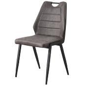 Chaise grise moderne en tissu JUMPER (lot de 4)