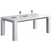 Table 180 cm design blanc laqué avec strass PERLE