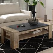 Table basse couleur bois et noir moderne OLIVIA