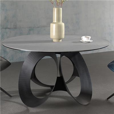 Table ronde 130 cm en céramique gris ADORIA