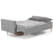 Canapé lit en tissu gris 3 places ASTRID
