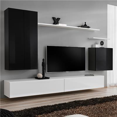 Ensemble meuble tv noir et blanc IRSINA 2