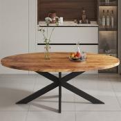 Table ovale 200 cm en bois naturel et métal ALEXANE