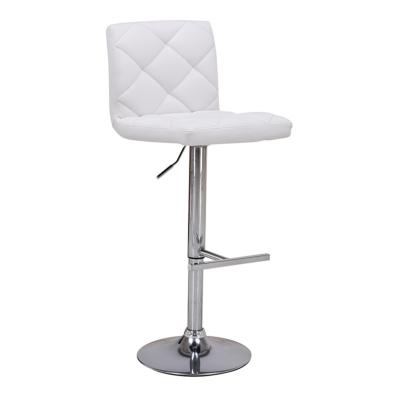 Chaise de bar blanc chromé design CANDICE
