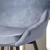 Chaise moderne en velours bleu INDUZI (lot de 2)