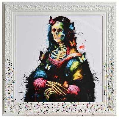 Murciano Da Vinci Skull reproduction avec cadre, 90x90