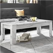 Table basse design effet marbre blanc ICELAND