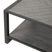 Table basse en pin gris et métal contemporain IMPERATOR