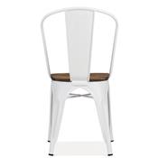 Chaise en métal blanc et bois VALERIANNE (lot de 4)