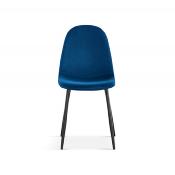Chaise en velours bleu foncé moderne BOYLE (lot de 4)