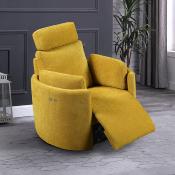 Fauteuil rocking chair en tissu jaune JULIO