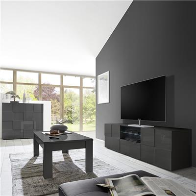 Grand ensemble télé gris laqué design SANDREA 2