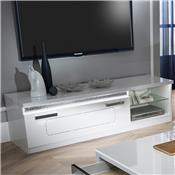 Meuble TV 160 cm blanche laqué design NEVAHE