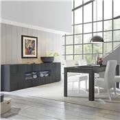 Table extensible 140 cm gris laqué design SANDREA 2