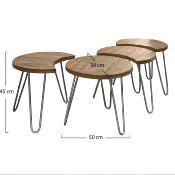 Table basse ronde couleur bois RAEN 2
