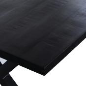 Table 200 cm noire en magnolia et métal HELLENE