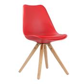Chaise rouge style scandinave FIONA 5 (lot de 2)