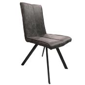 Chaise moderne en tissu gris FIRMIN (lot de 4)