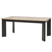 Table 185 cm moderne couleur chêne et noir MILANESE