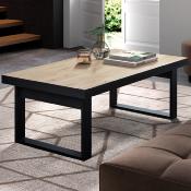Table basse contemporaine couleur bois clair et noir PERSIA