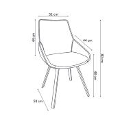 Chaise pivotante moderne gris foncé MATOURY (lot de 2)