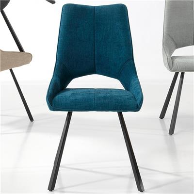 Chaise bleue en tissu moderne GABY (lot de 2)