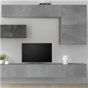 Meuble TV avec rangement gris design PIANA