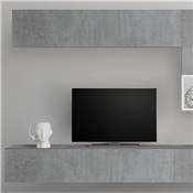 Meuble TV avec rangement gris et blanc BELFIORE