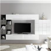 Ensemble télévision blanc et gris foncé design ARDENZA