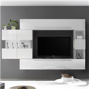 Ensemble meuble TV design blanc laqué ALCAMO