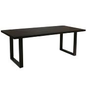 Table 200 cm noire en bois et métal industrielle NIKO