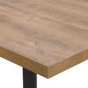 Table industrielle pieds en U couleur bois foncé ONNIX