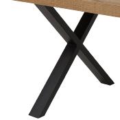 Grande table industrielle 230 cm couleur chêne clair et noir SIMEON
