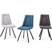 Chaise moderne tissu bleu BLISSA (lot de 2)