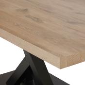 Table 200 cm couleur chêne clair et effet marbre gris SANCHO